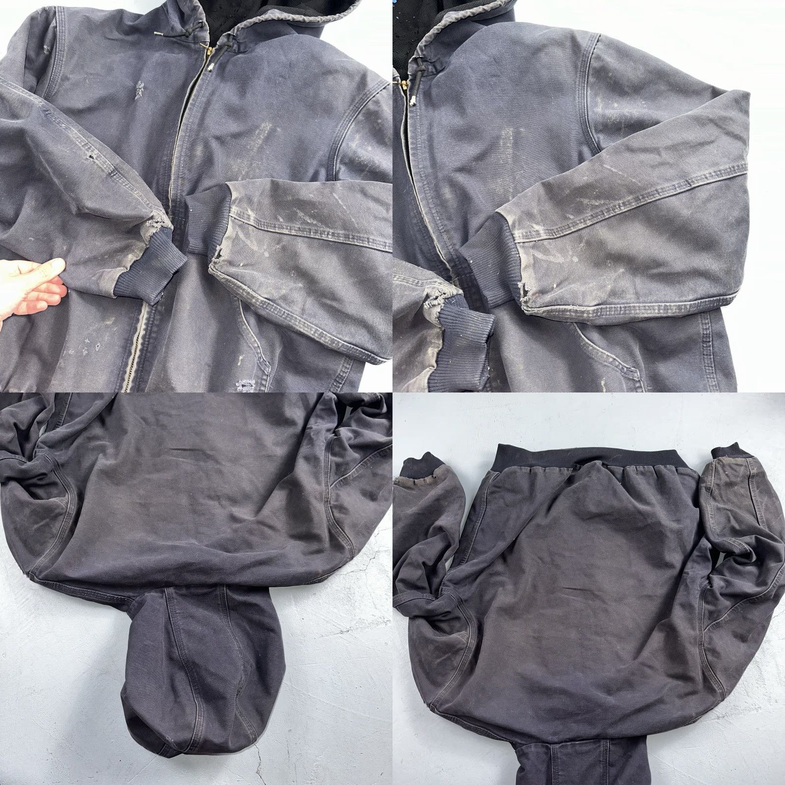 Carhartt VINTAGE Carhartt Jacket Bomber Jacket Mens L Purple Hooded 90s J208 MDT Thrashed Size US L / EU 52-54 / 3 - 9 Thumbnail