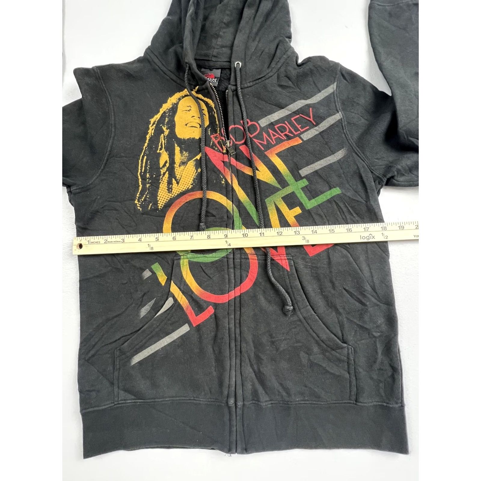 Vintage Zion Rootswear Hoodie Mens L Black Bob Marley One Love Graphic Full Zip Sweatshirt Size US L / EU 52-54 / 3 - 5 Thumbnail
