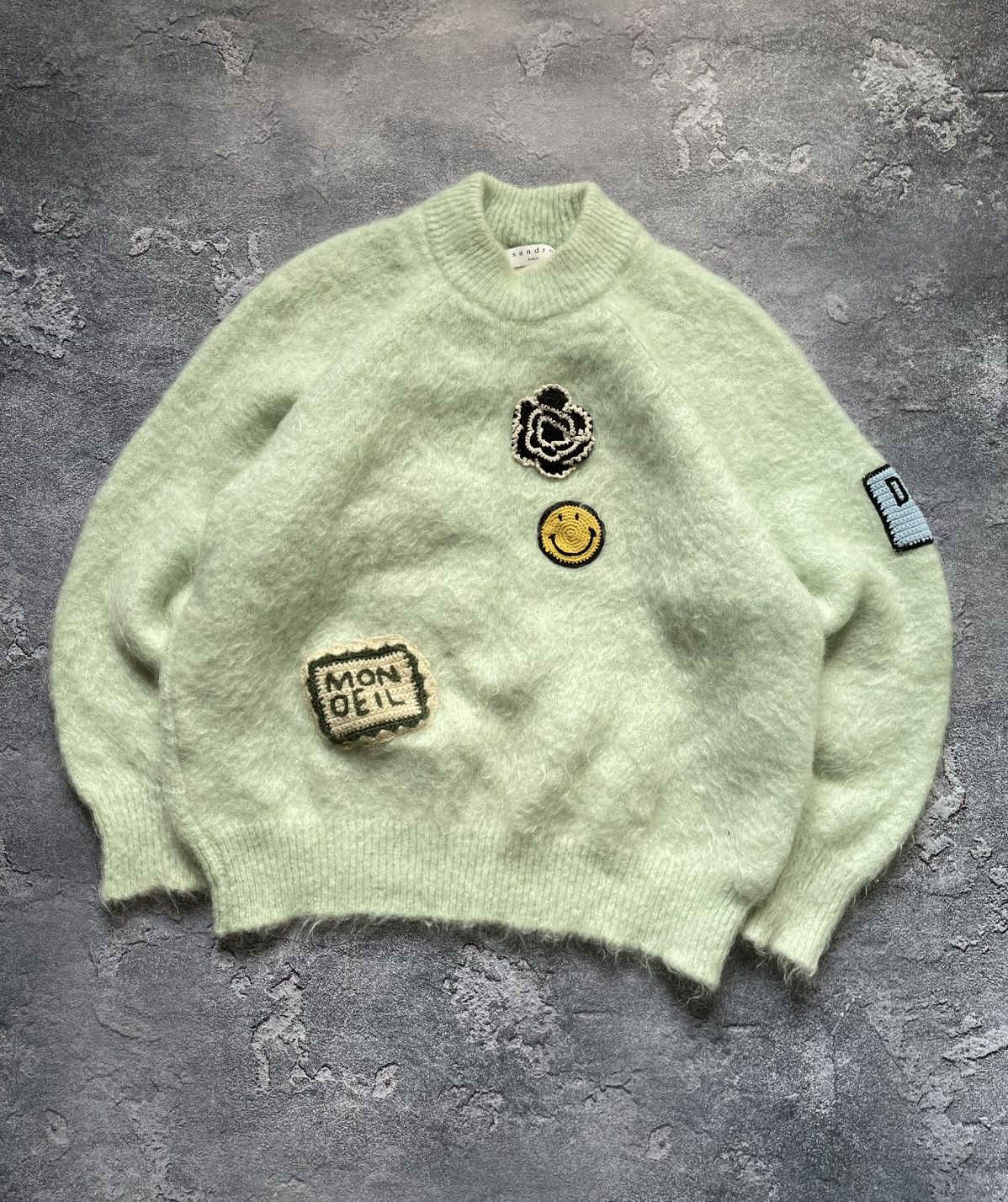 Sandro Sandro Paris x SMILEY Tally Patch Luxury Sweater Size XXS / US 00 / IT 34 - 1 Thumbnail