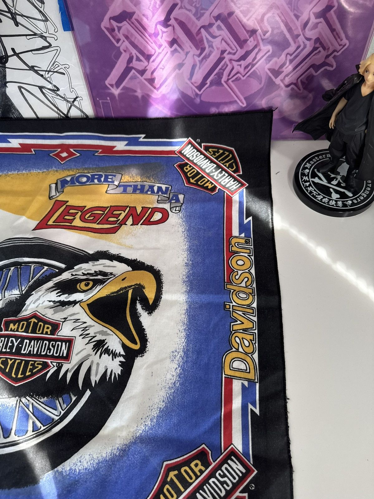 Harley Davidson Vintage Harley Davidson Eagle Wheel Bandana Size ONE SIZE - 8 Thumbnail