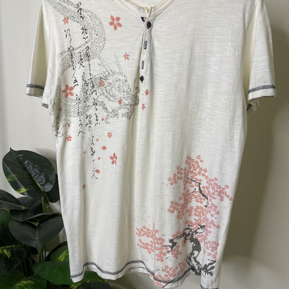 Ed Hardy × Japanese Brand Sukajan Dragon Sakura Japanese Motive Loopwheel Cotton Tee Size US M / EU 48-50 / 2 - 2 Thumbnail
