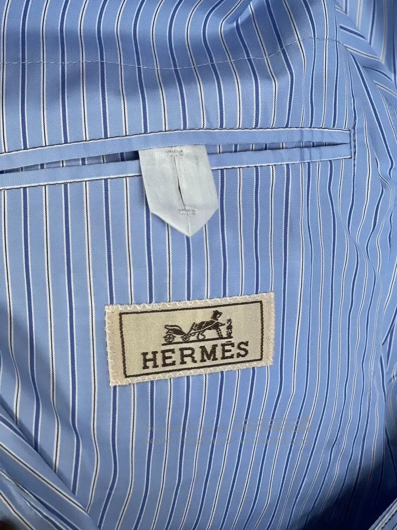 Hermes Hermes Pinstripe Suit Jacket Size 46R - 2 Thumbnail