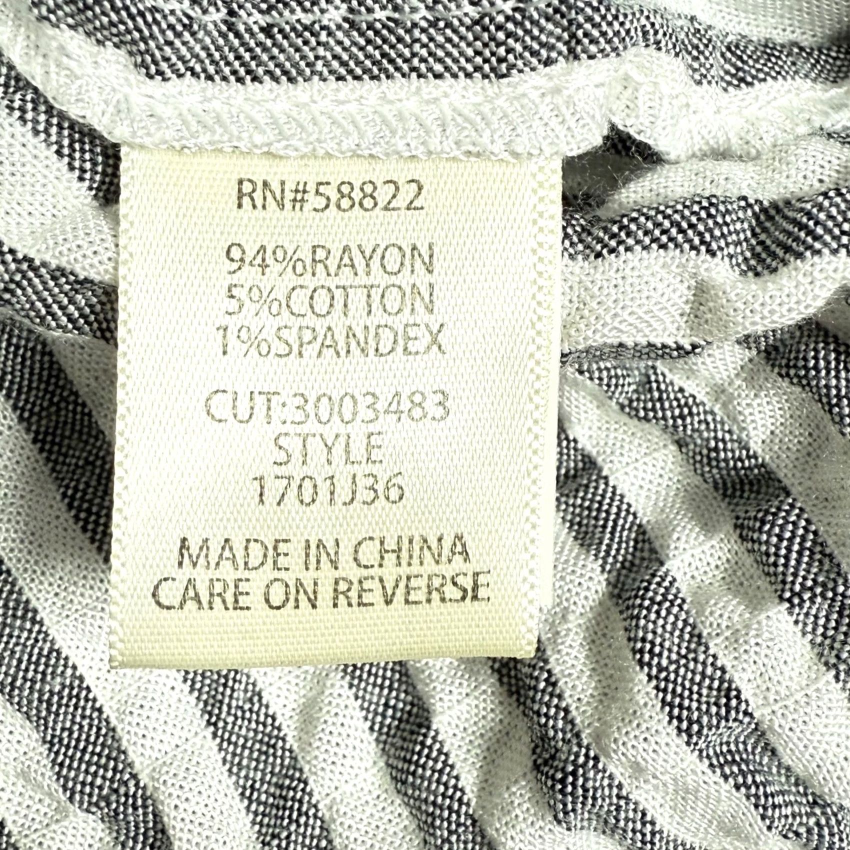 Vintage Beach Lunch Lounge Button-Up Blouse Striped Ruffle Puff Sleeve V-Neck White Medium Women Shirt Tunic Resort Beach Linen Blend Size M / US 6-8 / IT 42-44 - 4 Thumbnail