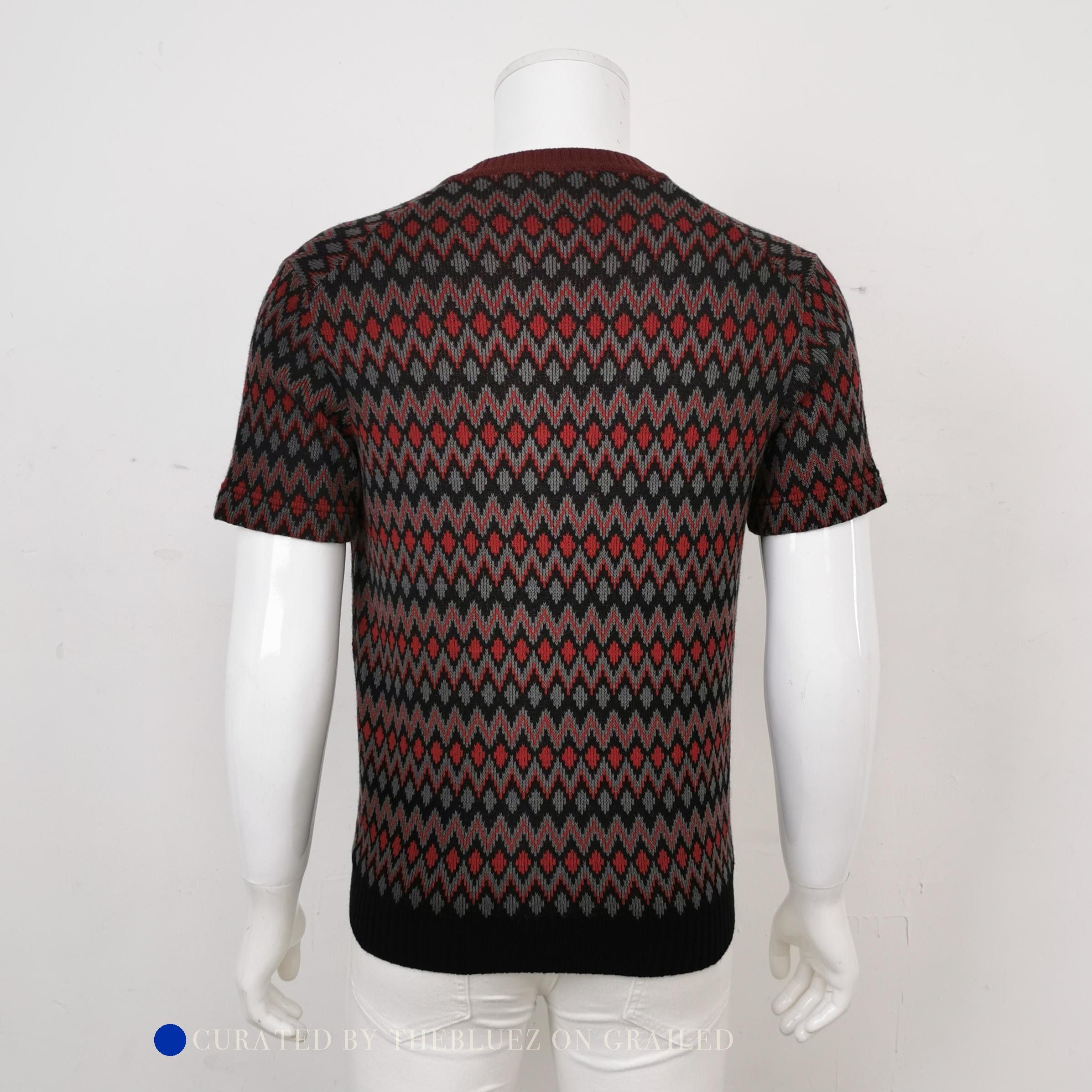 Prada Multi Patterned Short Sleeve Knit Sweater Size US S / EU 44-46 / 1 - 1 Thumbnail