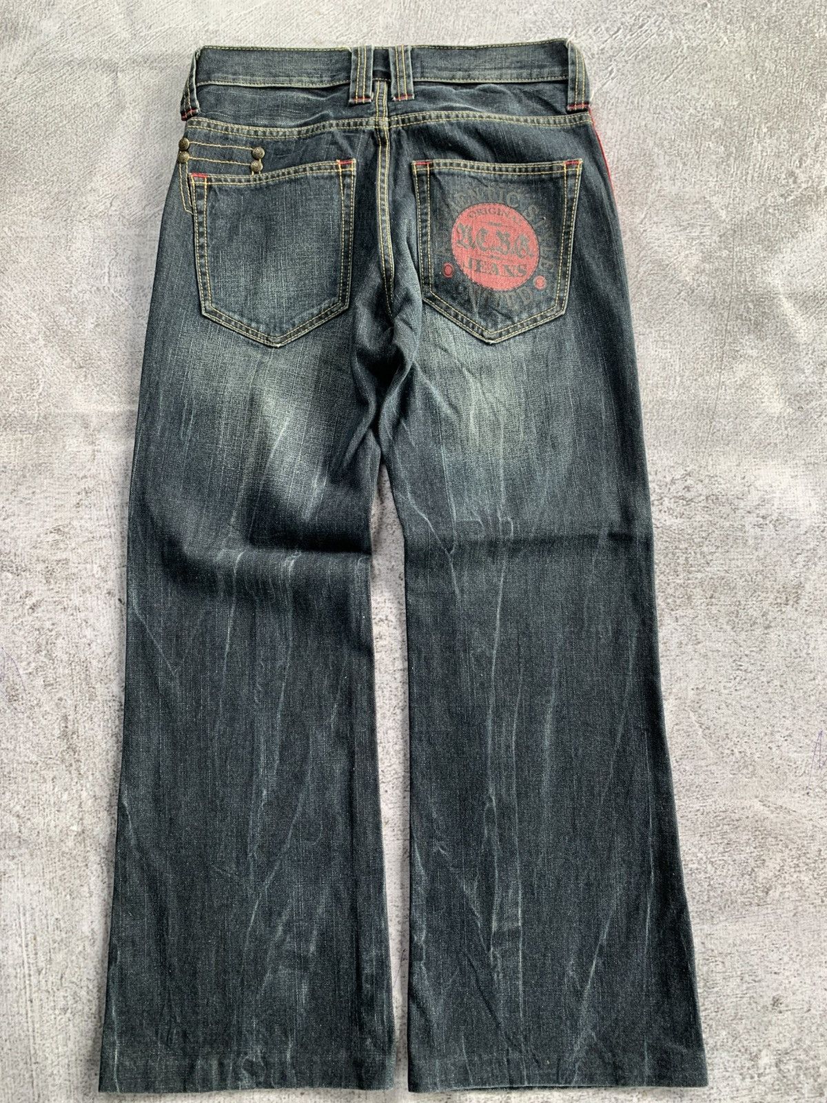 Japanese Brand Bcbg washed baggy denim pants Size US 30 / EU 46 - 3 Thumbnail