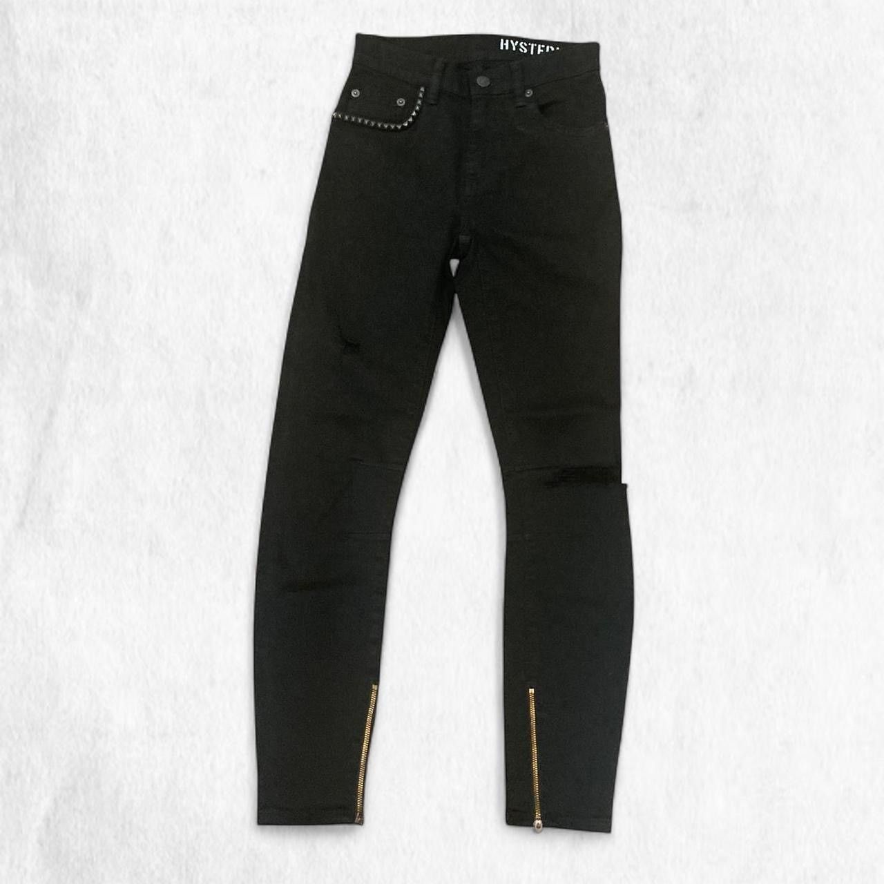 Hysteric Glamour Hysteric Glamour black denim jeans with silver studs Size 23" - 1 Thumbnail