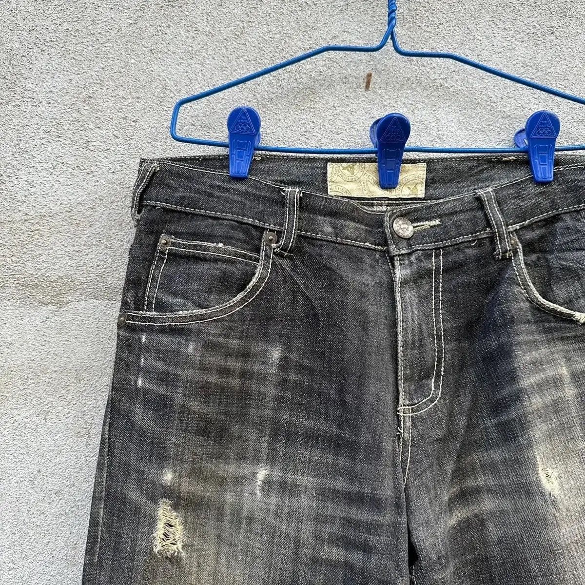 Denime DENIM LAB JEANS RIPPED JAPANESE RARE DENIM VINTAGE PANTS Size US 33 - 3 Thumbnail