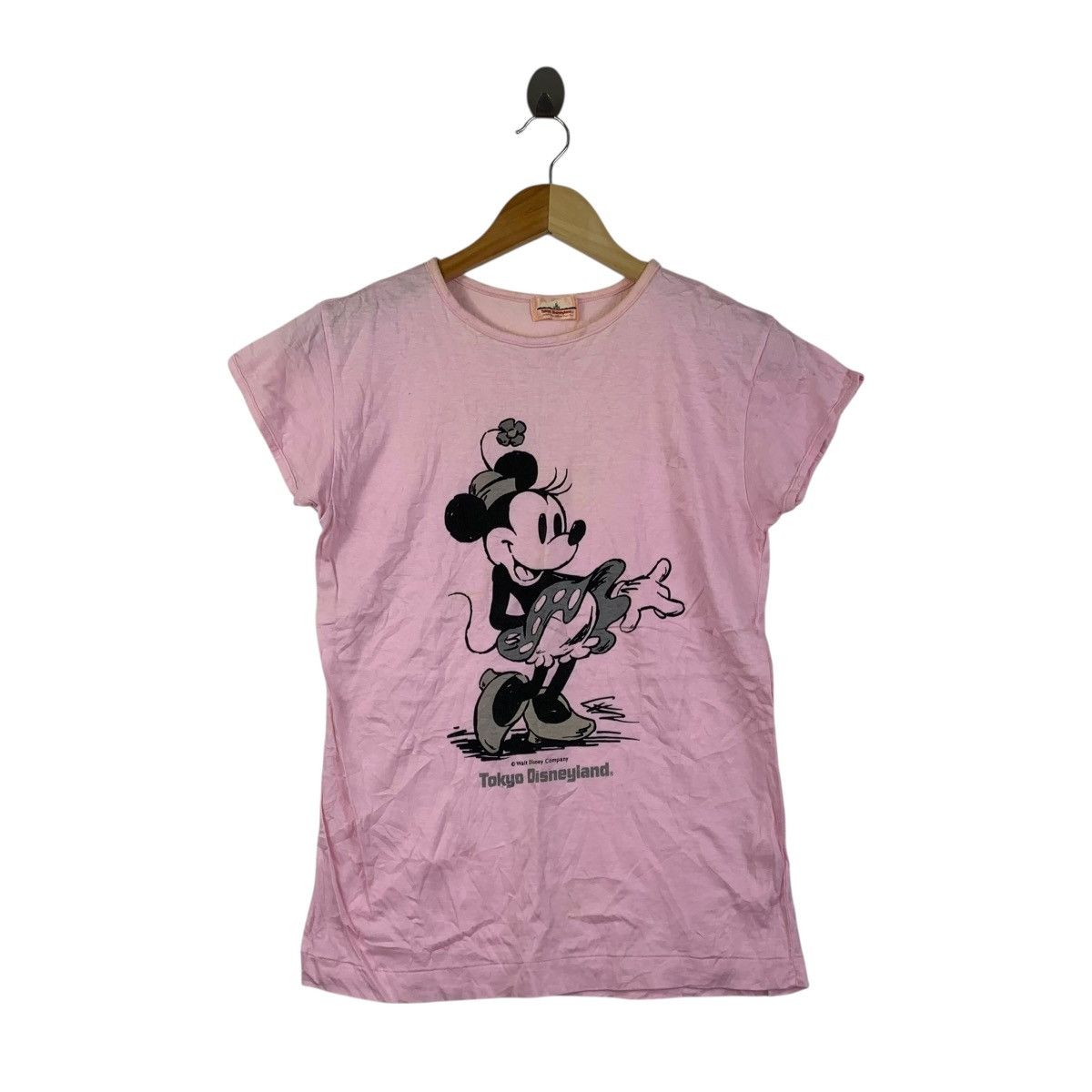 Disney Vintage 80s Tokyo Disneyland Minnie Mouse Tee Pink Japan Size L / US 10 / IT 46 - 1 Thumbnail
