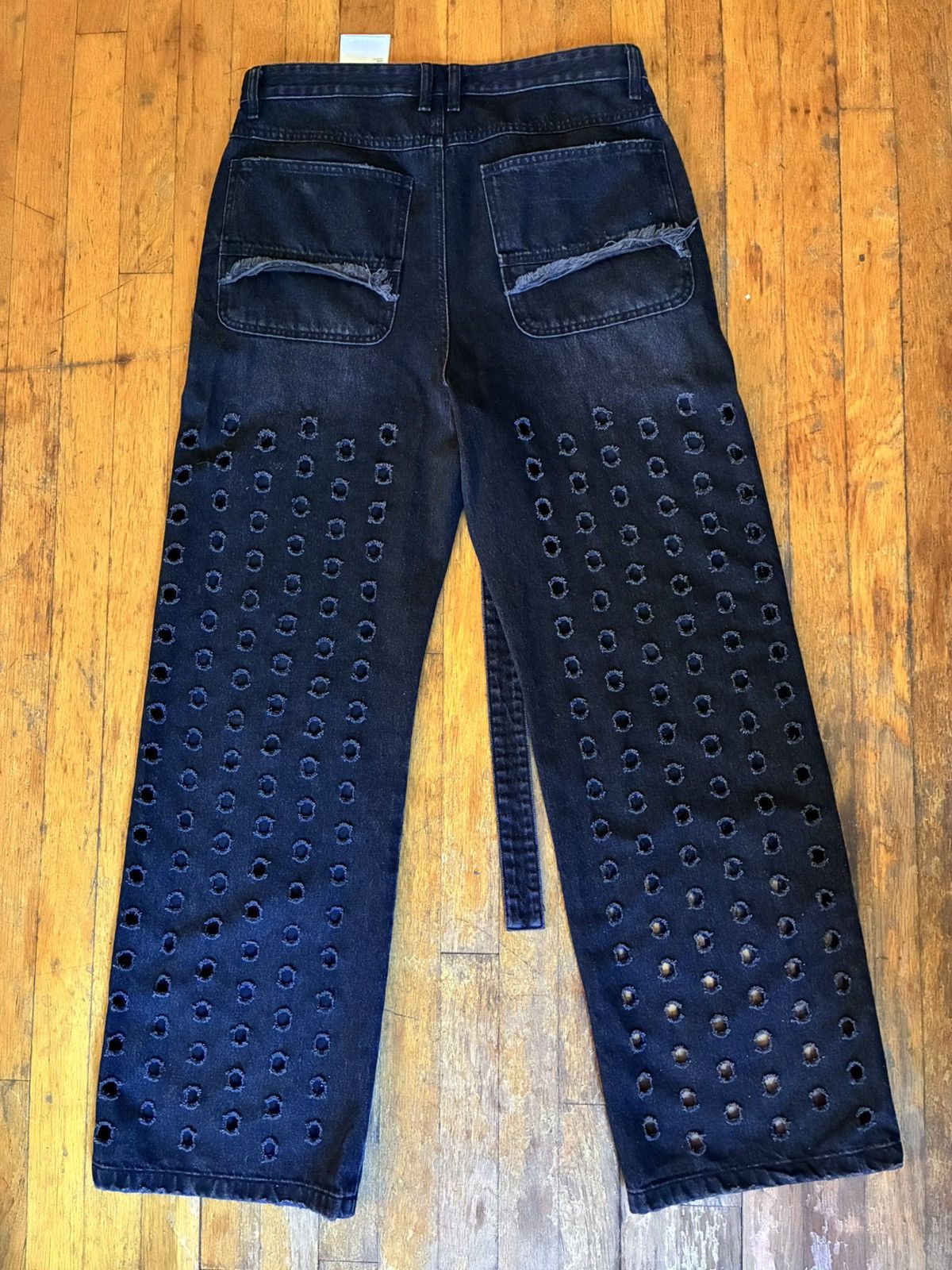 WE11DONE We11done Black Cut-Outs Jeans Size US 34 / EU 50 - 2 Thumbnail