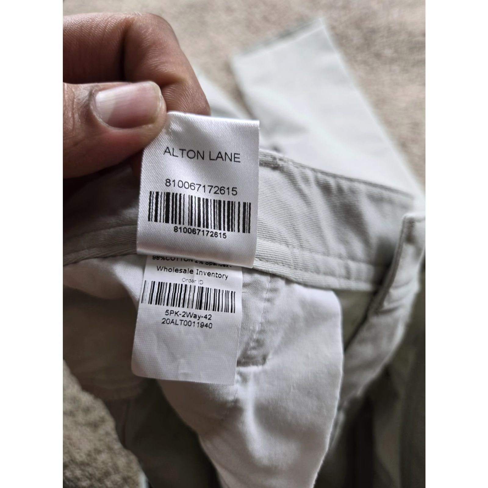 Vintage Alton Lane Chino Pants Mens 40x34 Light Gray Stretch Cotton Twill 5-Pocket Size US 40 / EU 56 - 5 Thumbnail