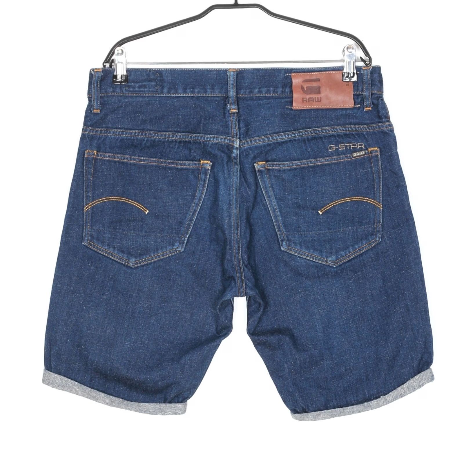 G-Star G-Star Jeans Mens 33 Blue STRAIGHT Denim Shorts Men Size W33 DZ6352 Size US 33 - 2 Thumbnail
