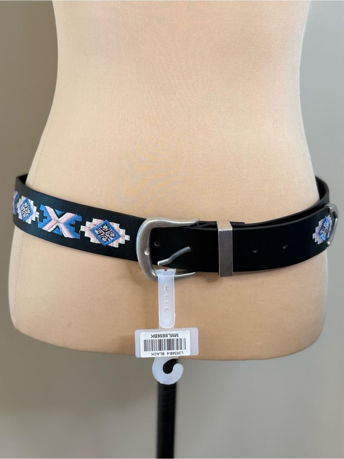 Other Faux leather black embroidered western Aztec belt 42” Size ONE SIZE - 1 Thumbnail
