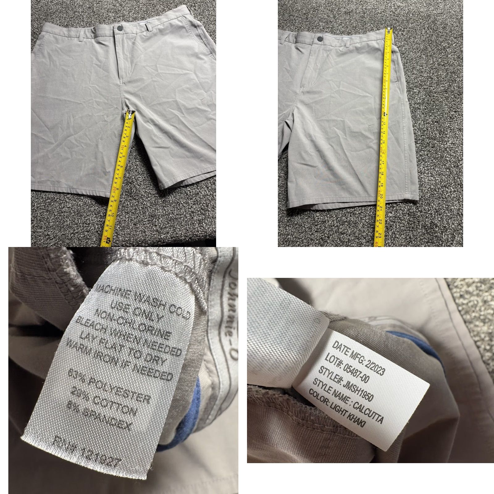 johnnie-O VINTAGE Johnnie-O Mens Calcutta Prep-Formance Shorts Mens 40 Khaki Beige Golf Summer (Move to Adults) Size US 40 / EU 56 - 8 Thumbnail