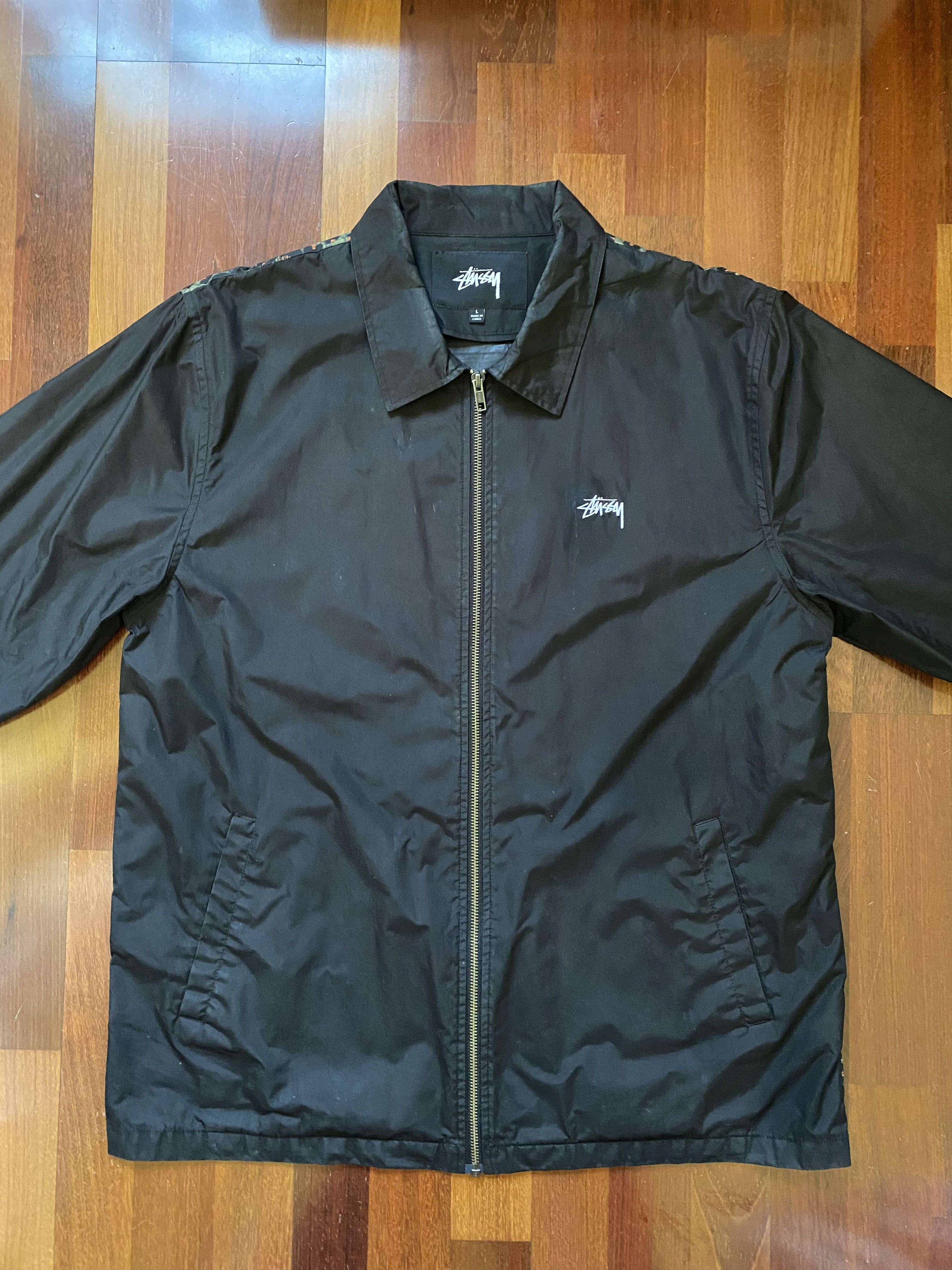 ジャケット・アウター STUSSY Leopard Panel Jacket STUSSY Men's LEOPARD PANEL Shell Jacket - Black - Small