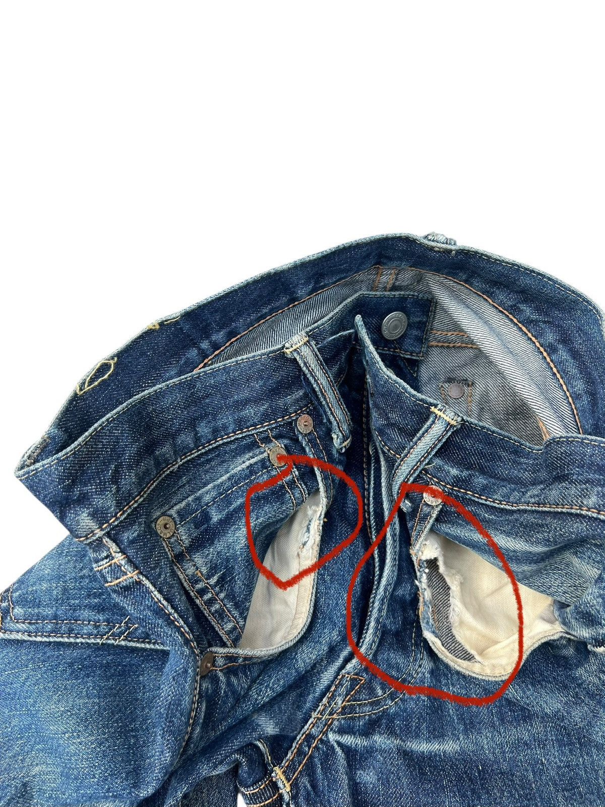 Denime Vintage GLEEM Clothing Japan Dirty Mud Denim Selvedge Jeans Size US 33 - 12 Thumbnail