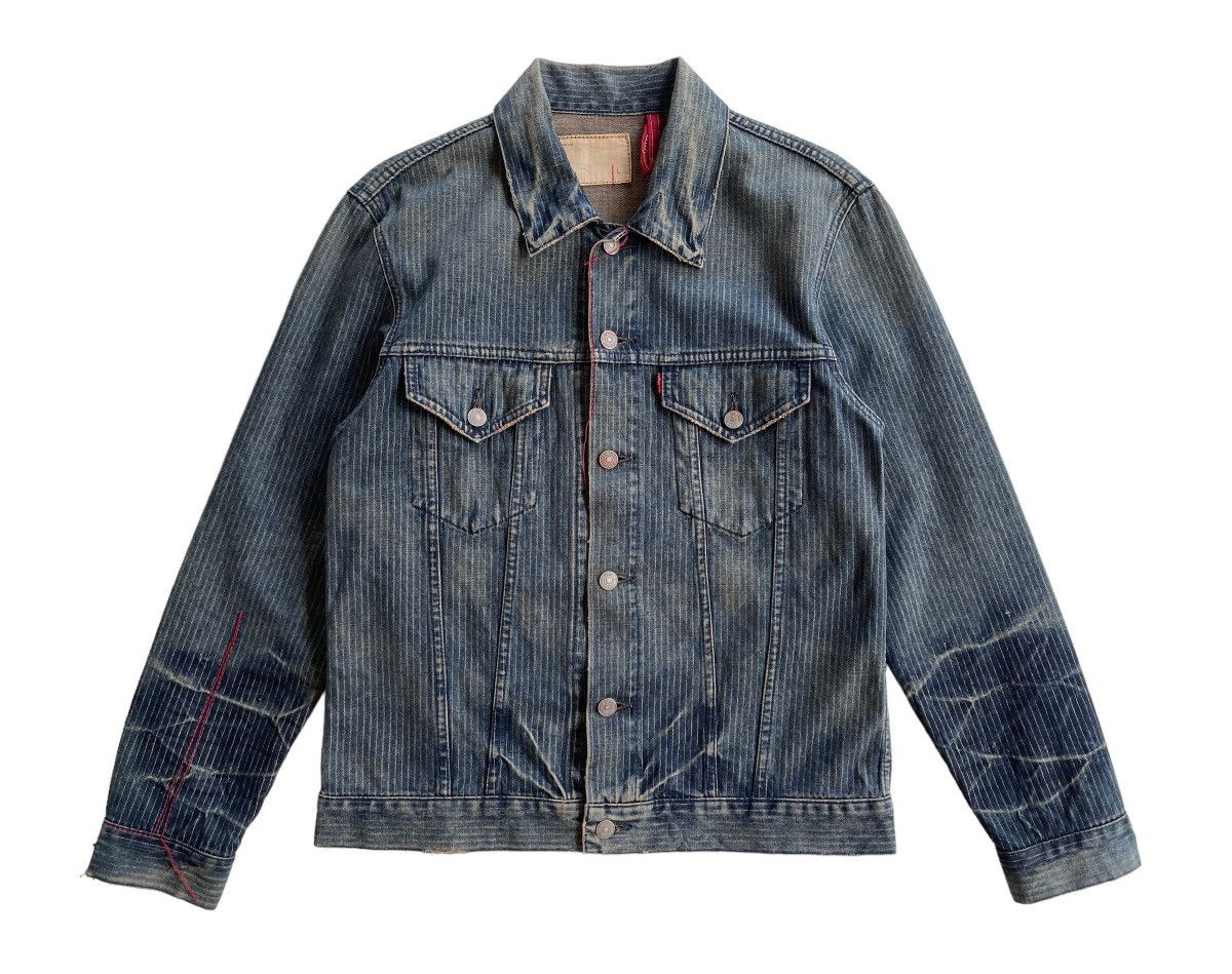 Levi's Vintage Clothing Levis Redloop Hickory Stripe Denim Jacket Size US M / EU 48-50 / 2 - 2 Thumbnail