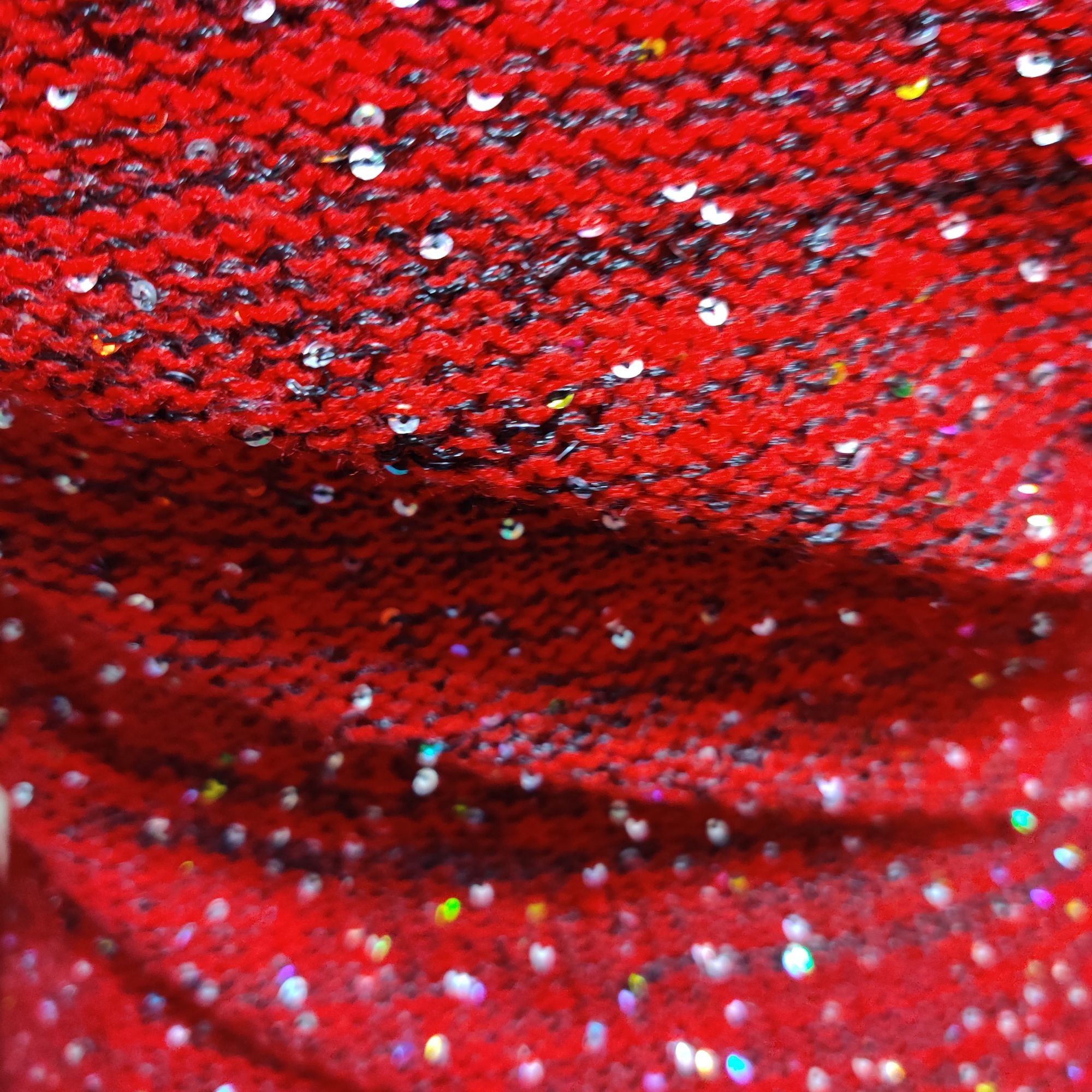 Other No Boundaries M Red Sequin Cowl Neck Sweater Shimmer Knit Of Size M / US 6-8 / IT 42-44 - 6 Thumbnail