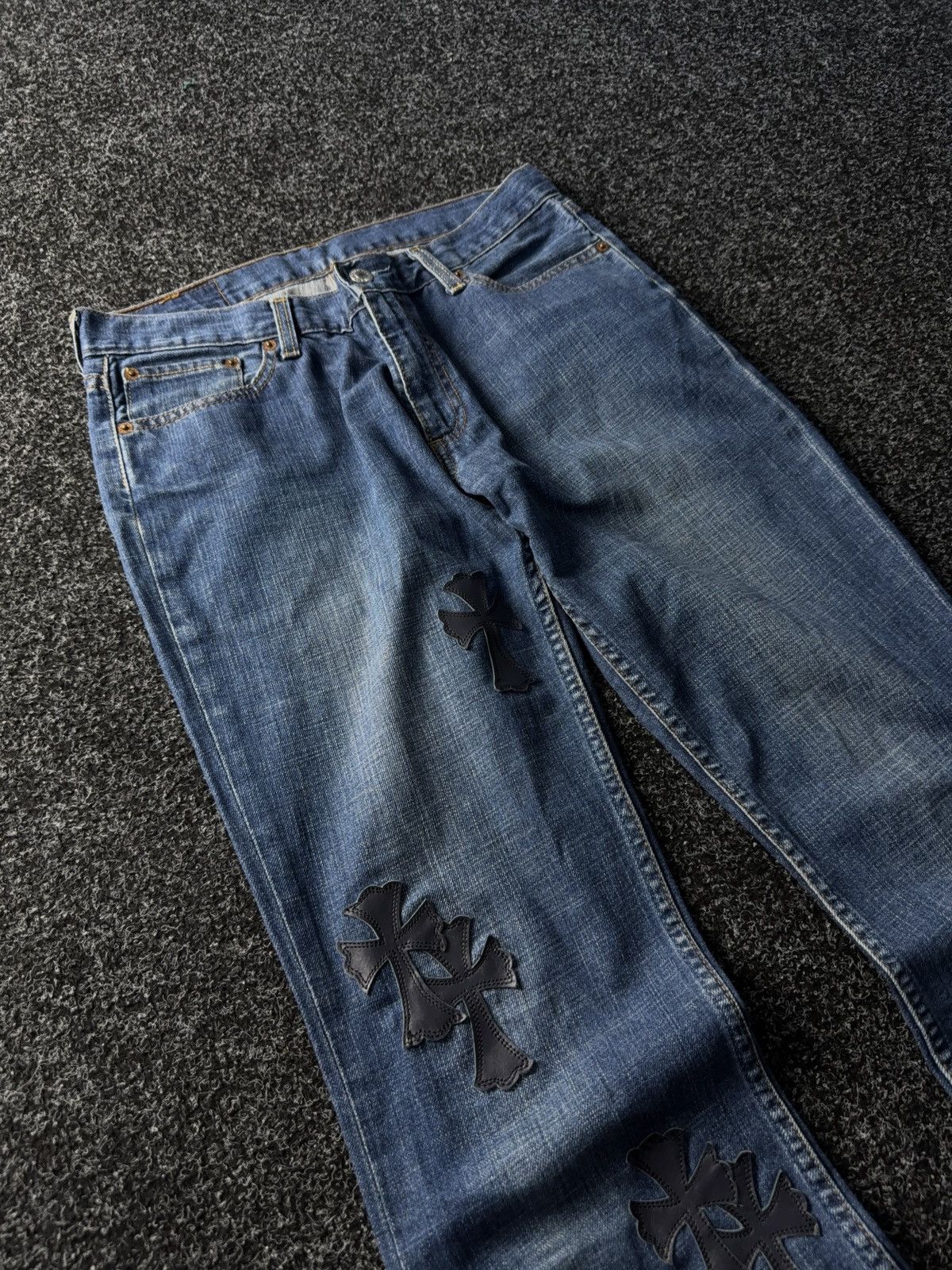 Designer × Japanese Brand × Levi's 🔥Levi’s Flared Chrome Hearts Style Cross Denim jeans Size 30" / US 8 / IT 44 - 6 Thumbnail