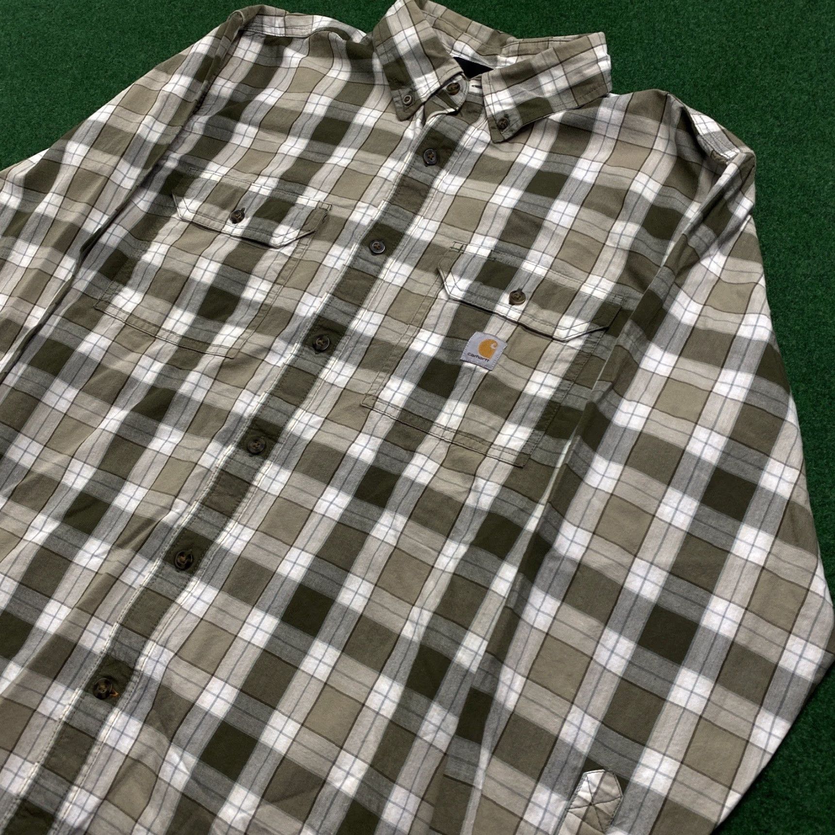 Carhartt VINTAGE Carhartt Shirt Jacket Mens L Beige Plaid Long Sleeve Loose Fit 3-in-1 Shirt Jacket Mens L Beige Plaid Vintage Carhartt Shirt Jacket BLAH Size US L / EU 52-54 / 3 - 2 Thumbnail