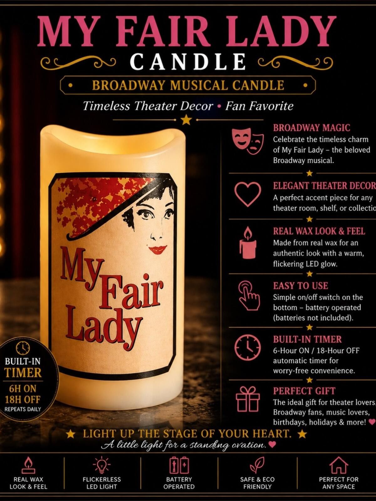 Other My Fair Lady Broadway Musical LED Candle with Built-in Timer Size ONE SIZE - 1 Thumbnail