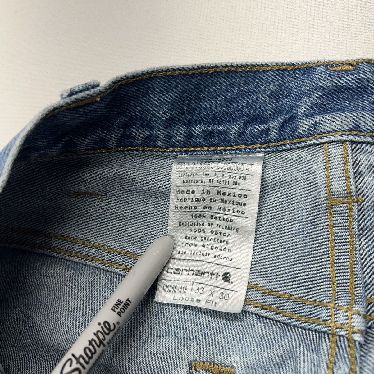 Carhartt × Vintage Carhartt Jeans Blue Loose Fit Straight Blue Faded Logo Y2K Size US 33 - 9 Thumbnail