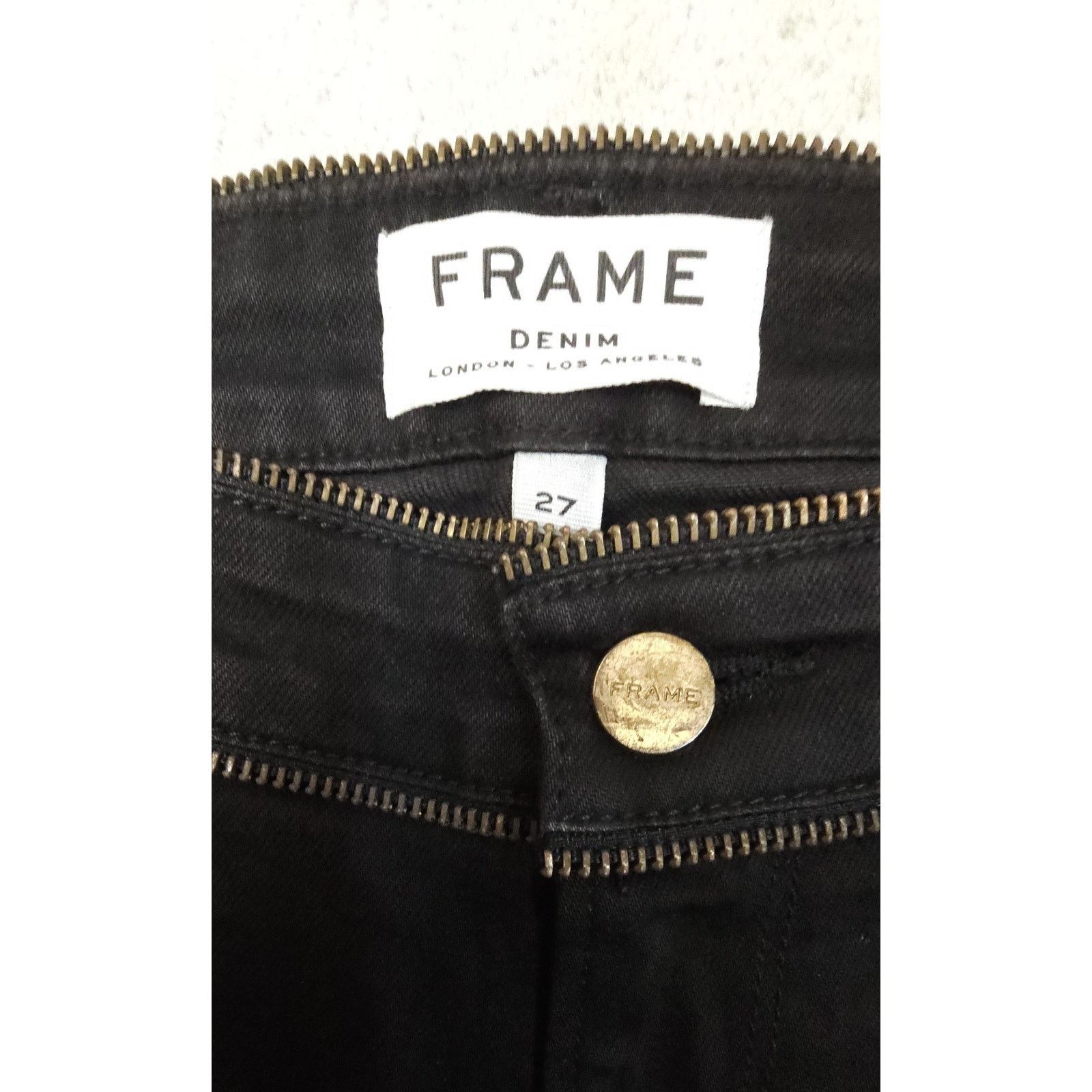 Frame Frame Le Garcon Zip Trim Dark Wash MidRise Boyfriend 27 W 31 Size 27" / US 4 / IT 40 - 7 Thumbnail