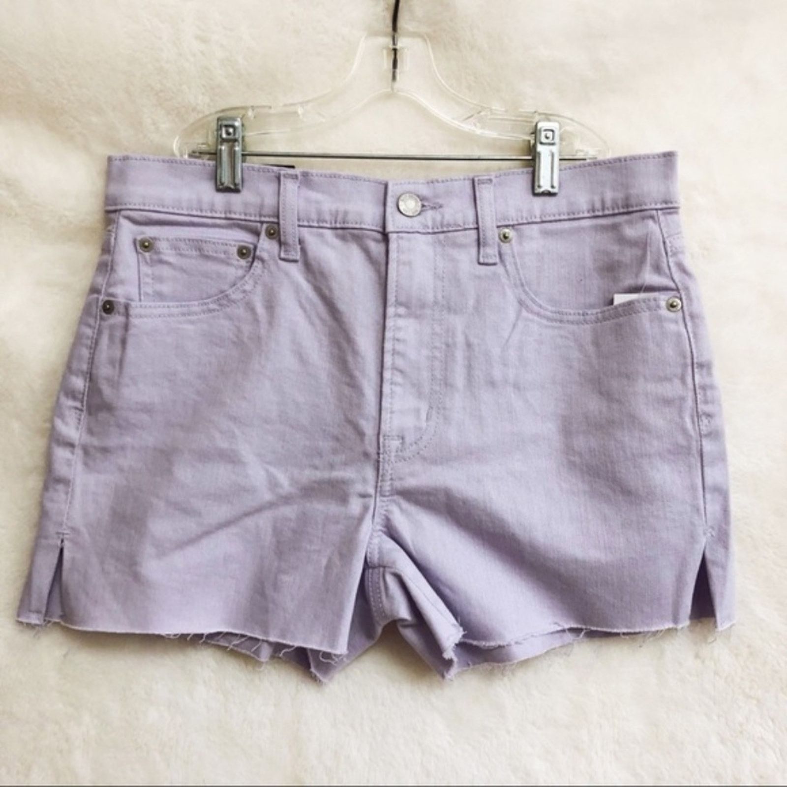Gap GAP Light Lavender High Rise 3" Denim Shorts Size 25" / US 0 / IT 36 - 1 Thumbnail