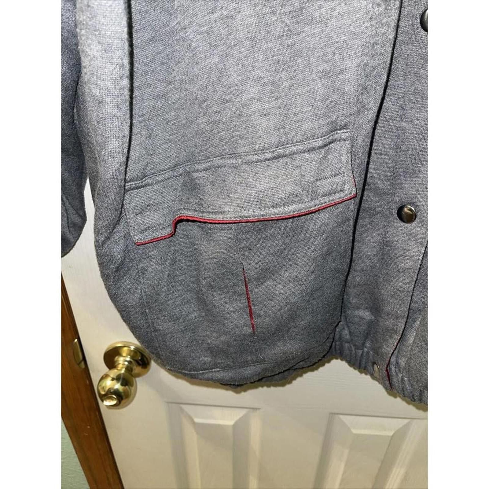 Other Cozy Oversized Gray Jacket with Red Accents Size ONE SIZE - 2 Thumbnail