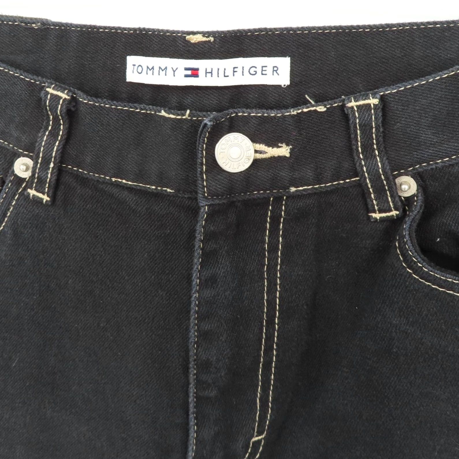 Tommy Hilfiger VINTAGE Tommy Hilfiger Women Jeans Denim 5-Pocket Black Embroidered Pocket Cotton Blend 6 Straight N Womens Size 28" / US 6 / IT 42 - 4 Thumbnail