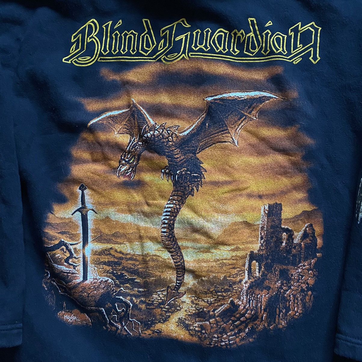 Band Tees VINTAGE BLIND GUARDIAN 90s DOUBLE SIDE PRINT ZIP HOODIE Size US XL / EU 56 / 4 - 5 Thumbnail