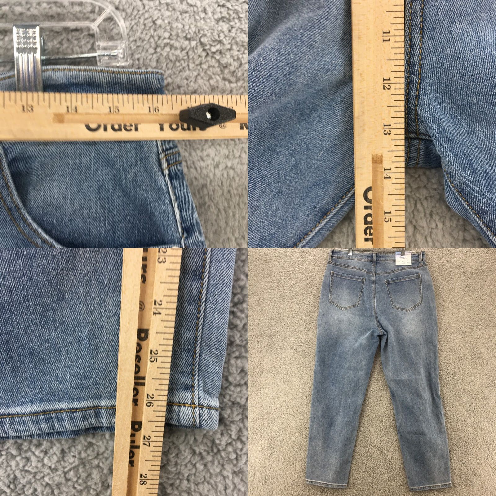 Vintage ABOUND Mom Jeans Womens 31 Blue Light Wash Denim Button Fly Ripped Knee Hi Rise Jeans Womens 31 Blue Light Wash Distressed Pockets 5-Pocket Denim Size 24" / US 00 / IT 34 - 8 Thumbnail