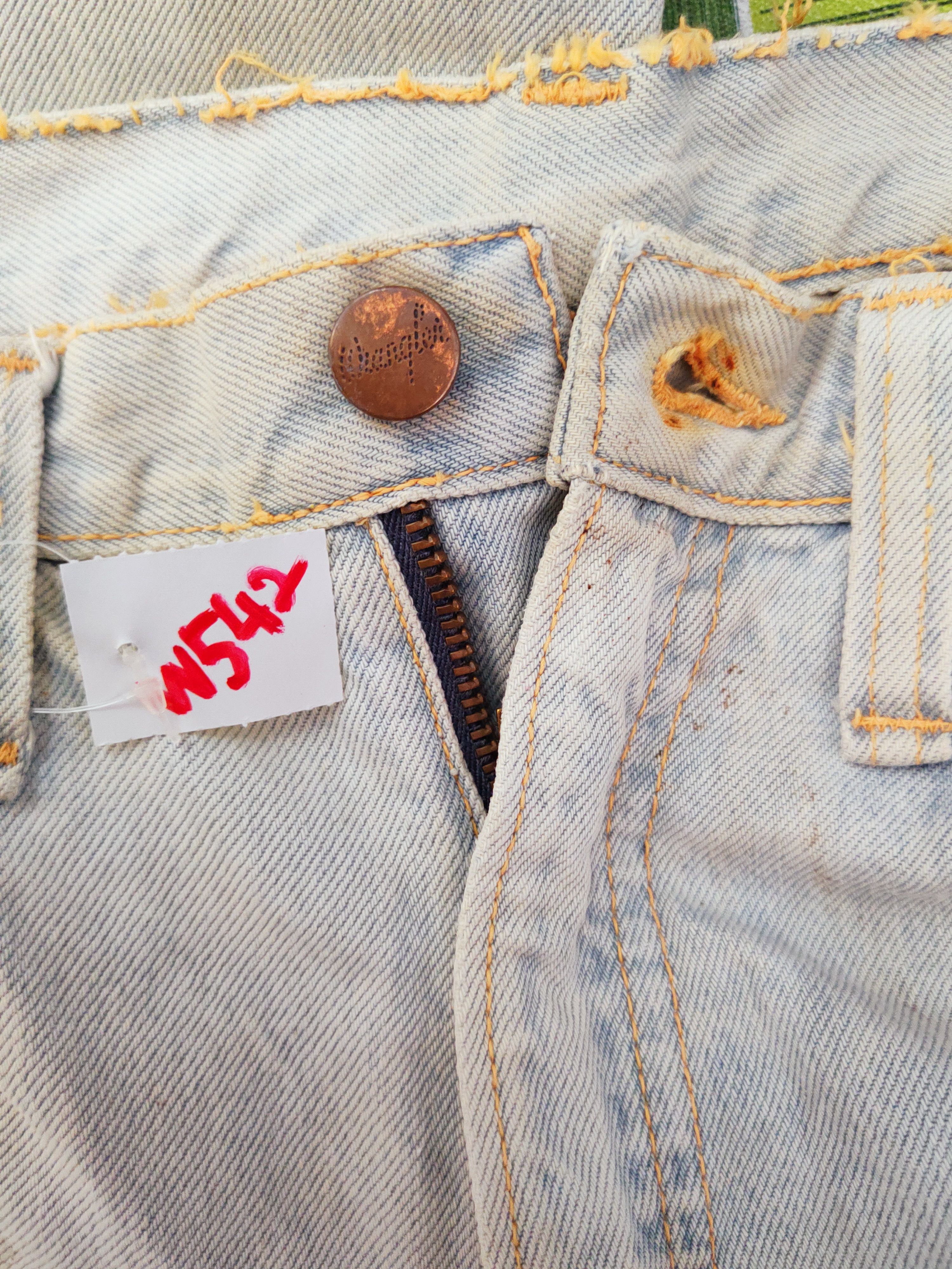 Japanese Brand Wrangler Blue Faded Distressed Ripped Jeans #W542 Size US 32 / EU 48 - 17 Thumbnail