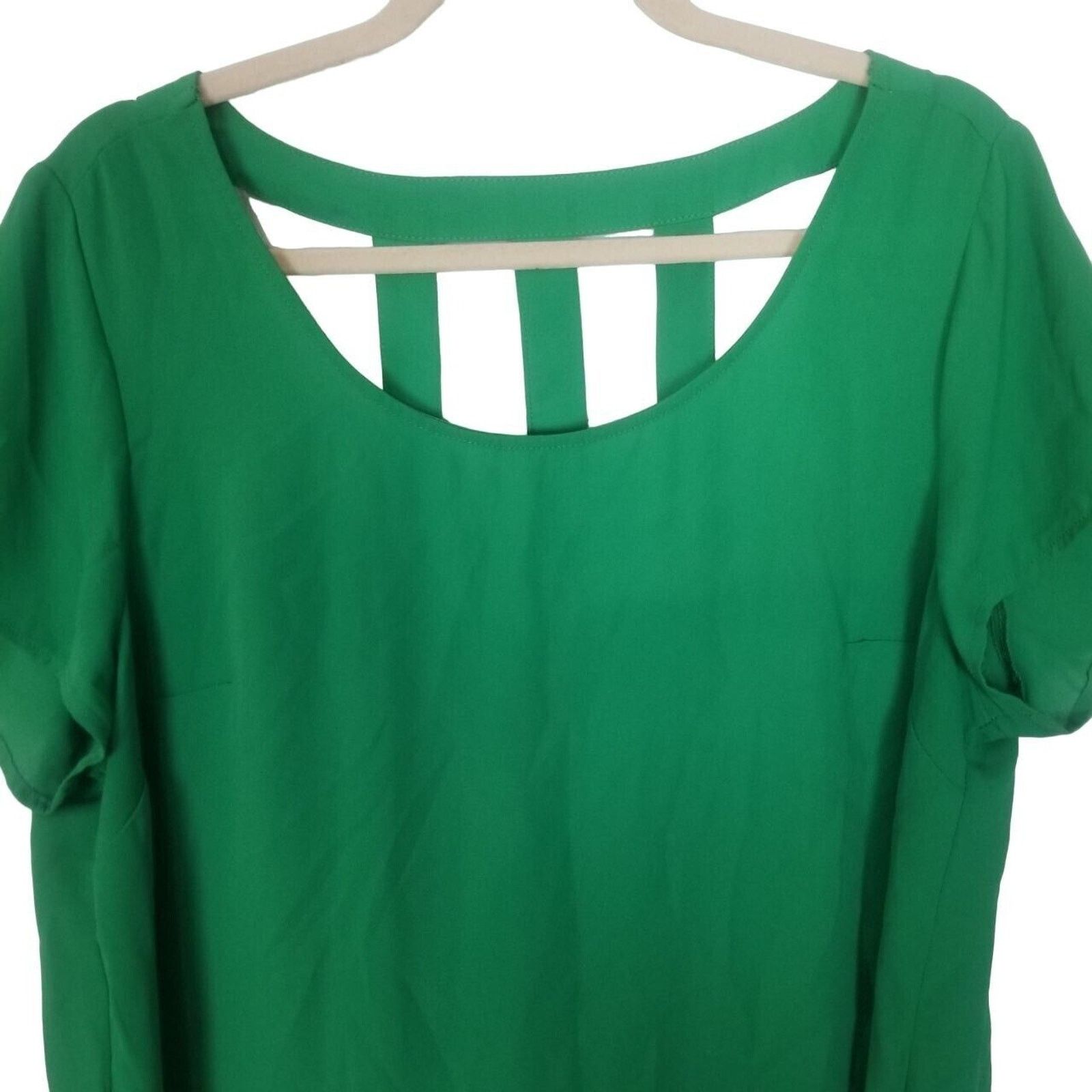 Corridor Torrid Georgette Blouse Kelly Green Plus Size 00X Classic Size XXS / US 00 / IT 34 - 3 Thumbnail