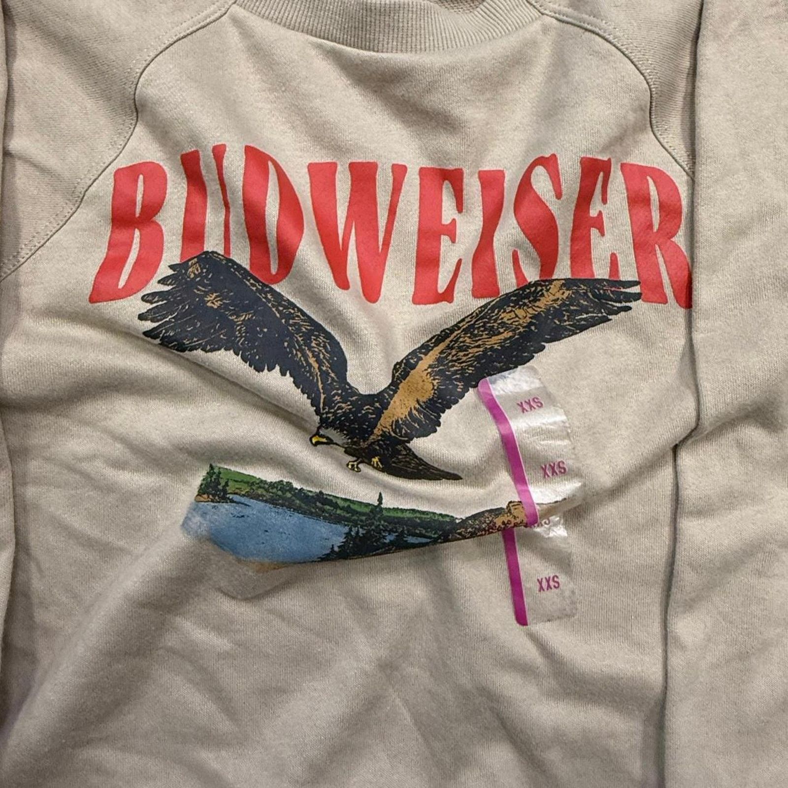 Budweiser Women's Budweiser Eagle Graphic Sweatshirt - Tan - NWT - XXS Size XXS / US 00 / IT 34 - 4 Thumbnail
