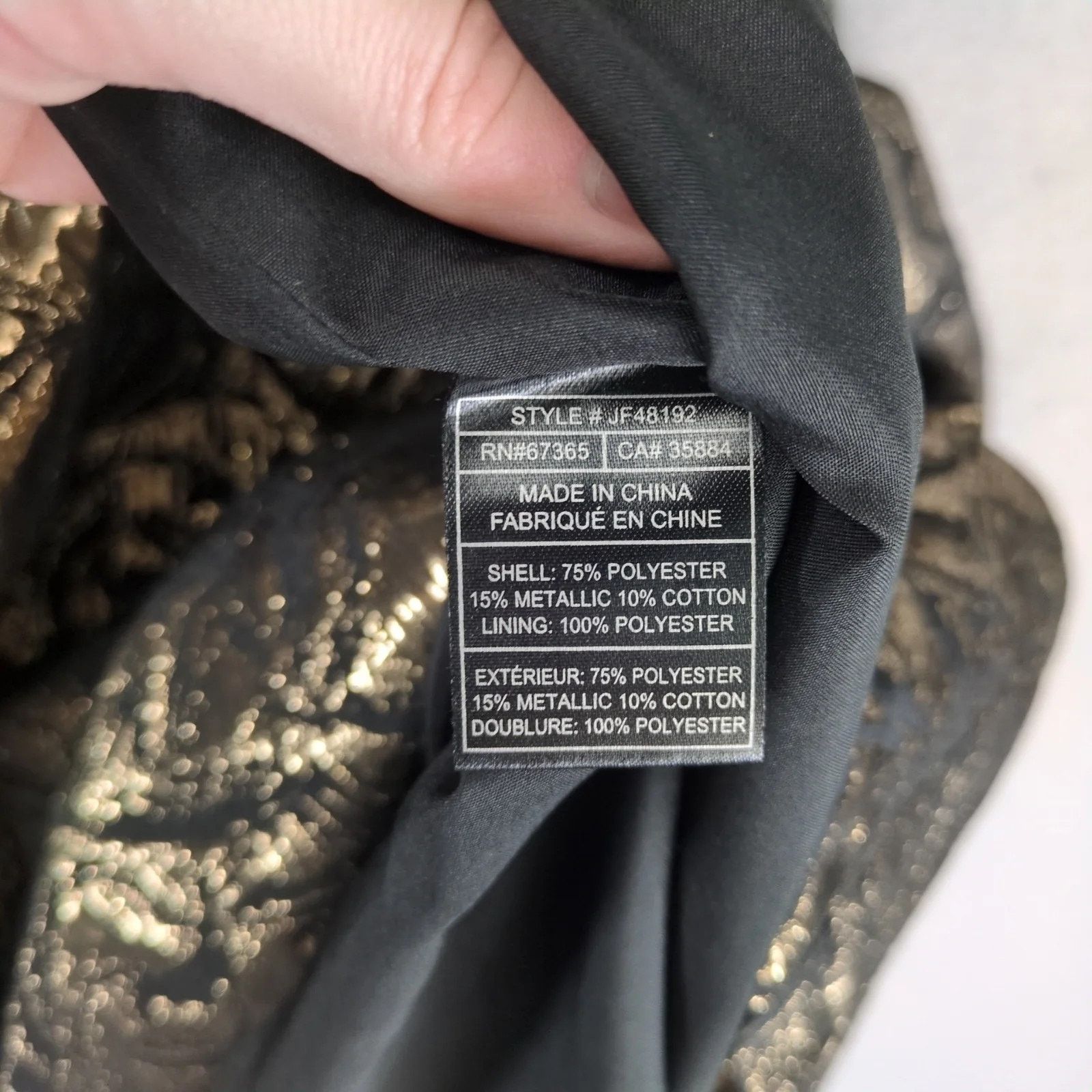 Other Jack Metallic Gold & Black Jacquard Peplum Dress Sleeveless Size M / US 6-8 / IT 42-44 - 6 Thumbnail