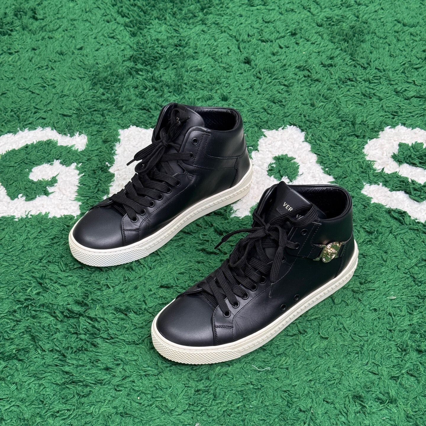 Versace Versace Gold Hitop Sneakers us_9 Women Size US 9 / IT 39 - 1 Thumbnail