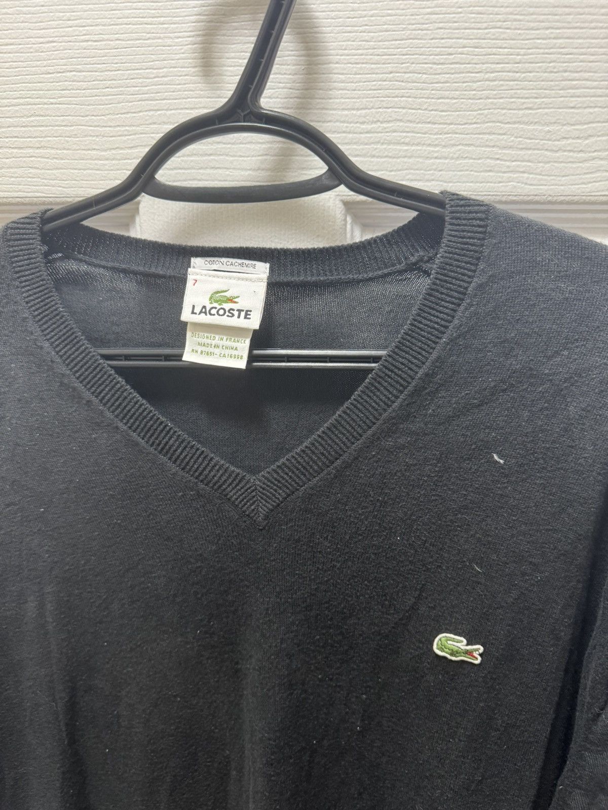 Lacoste Lacoste Vintage V-Neck Overshirt Designer Cashmere Cotton Size US L / EU 52-54 / 3 - 3 Thumbnail