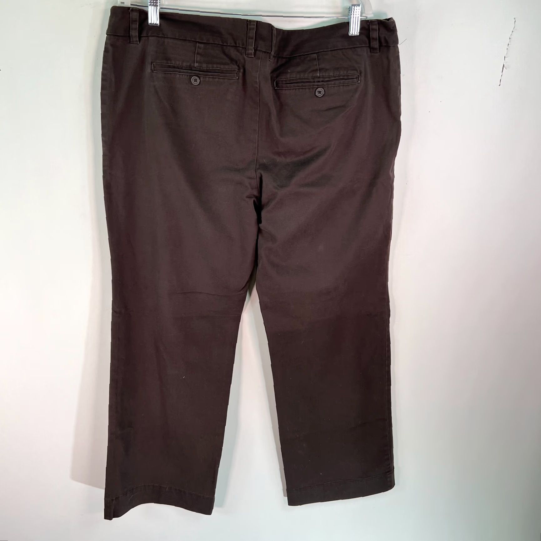 Merona Merona Womens Flat Front Chino Pants Brown 18 Regular Stretch 98% Cotton 2% Spandex Size 40" / US 18 - 2 Thumbnail