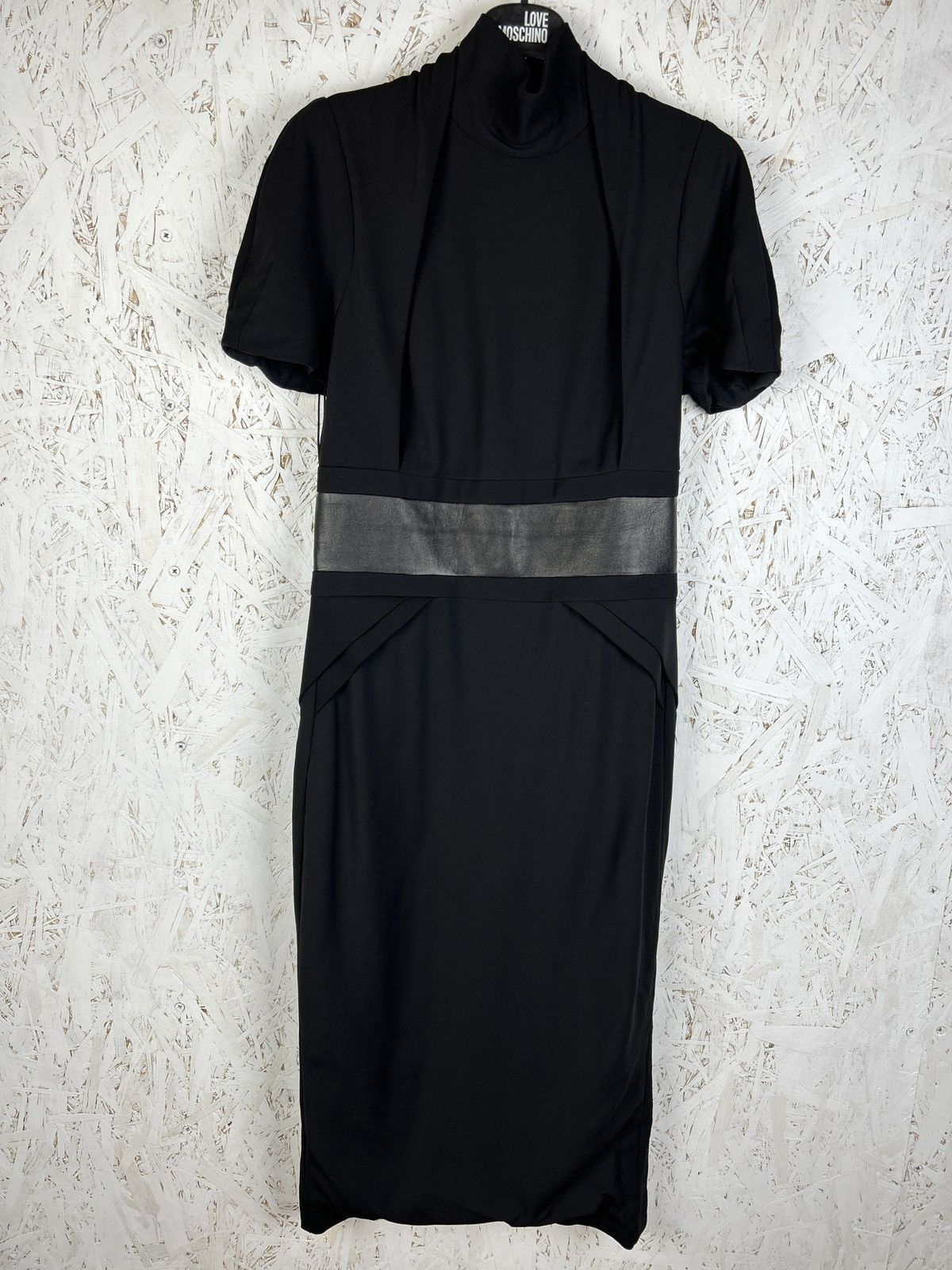 Gucci Leather Part Gorgeous Midi Dress Silk Lining