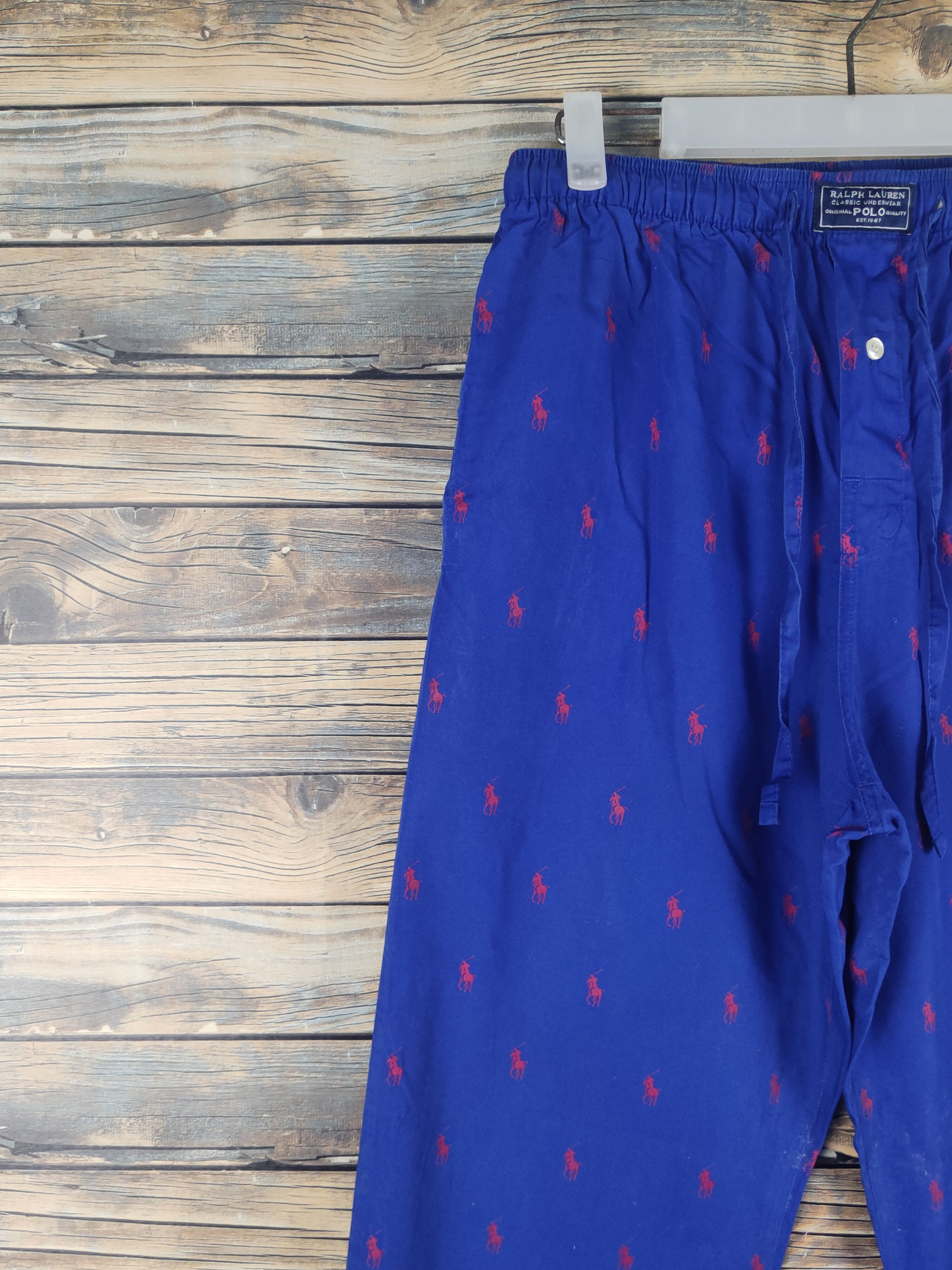 Polo Ralph Lauren DL Polo Ralph Lauren Blue Sleep Pants #46-014 Size US 28 / EU 44 - 3 Thumbnail