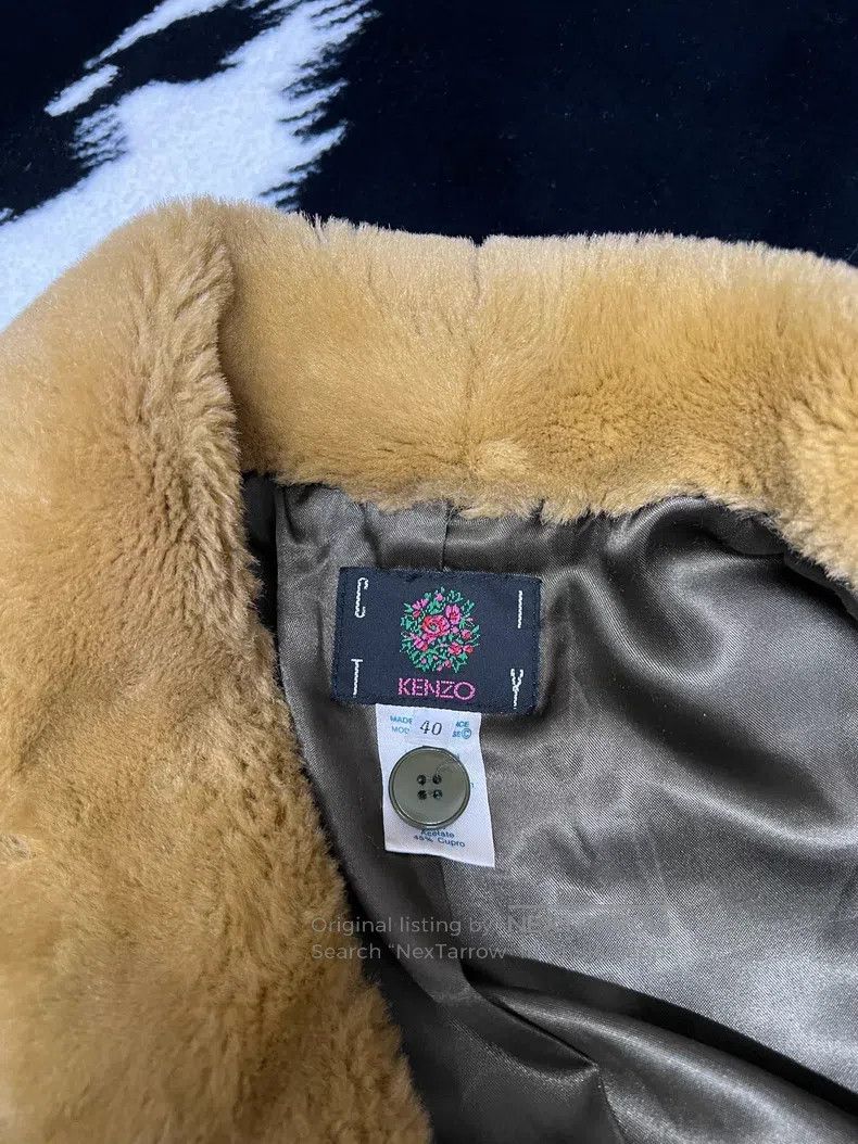 Kenzo Kenzo Sauerkraut Green, Faux Fur Collar and Sleeve, Tailor Size XS / US 0-2 / IT 36-38 - 3 Thumbnail
