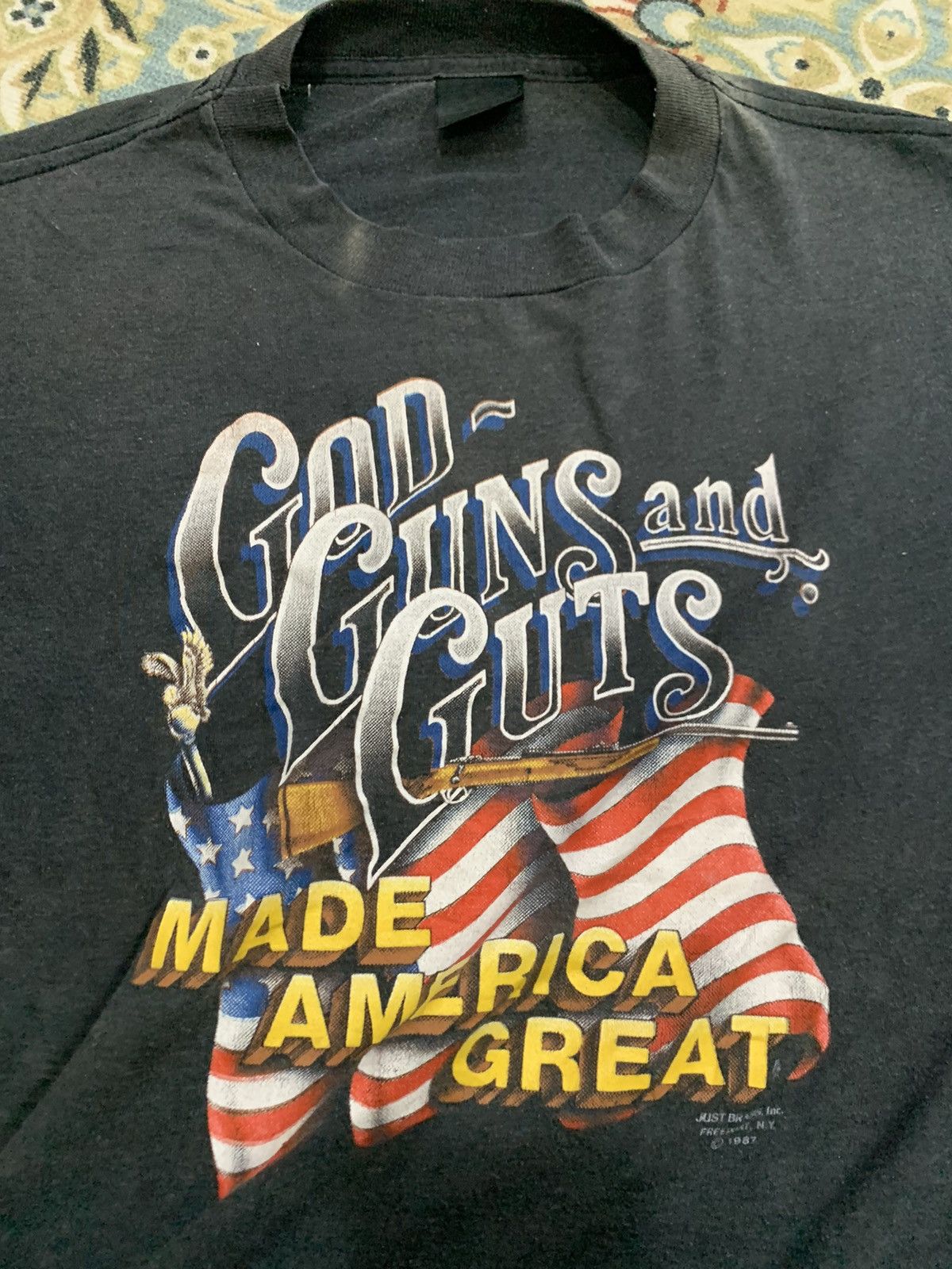 Harley Davidson × Vintage Vintage 3D Emblem God, Guns & Guts