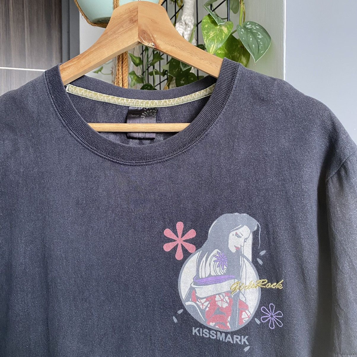 Japanese Brand Thrashed Faded Vintage Y2K Kissmark Girl Rock ERD GRUNGE TEE Size US L / EU 52-54 / 3 - 6 Thumbnail