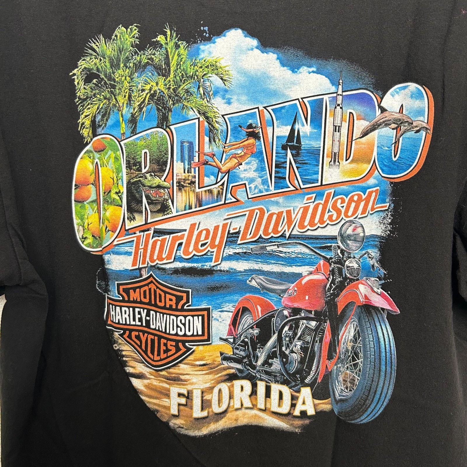 Harley Davidson Harley Davidson Tee Shirt Mens Large Black Orlando Crew Neck Size US L / EU 52-54 / 3 - 6 Thumbnail
