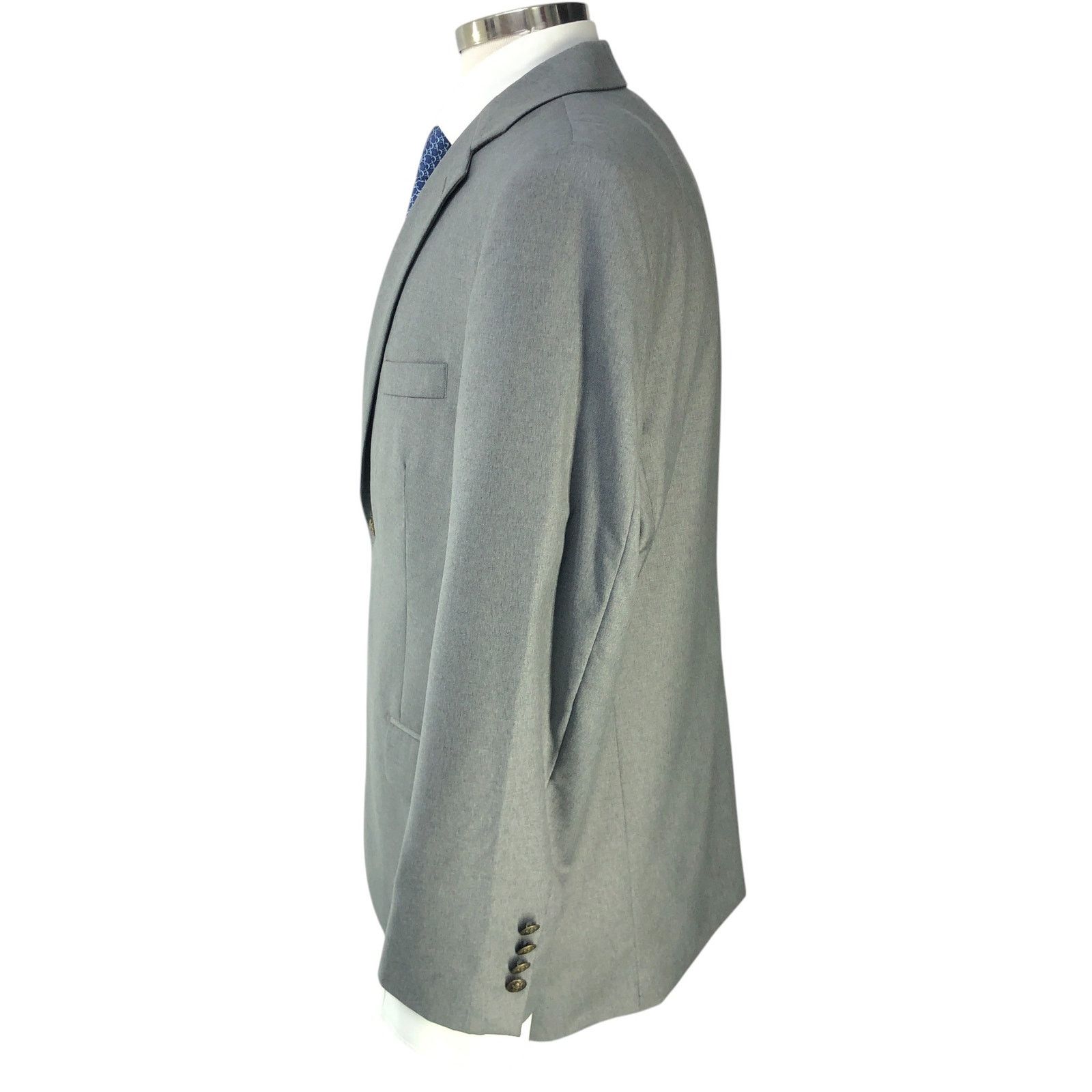 Paul Fredrick Paul Fredrick Size 42S Blazer Sport Coat Gray Brass Buttons Size 42S - 7 Thumbnail