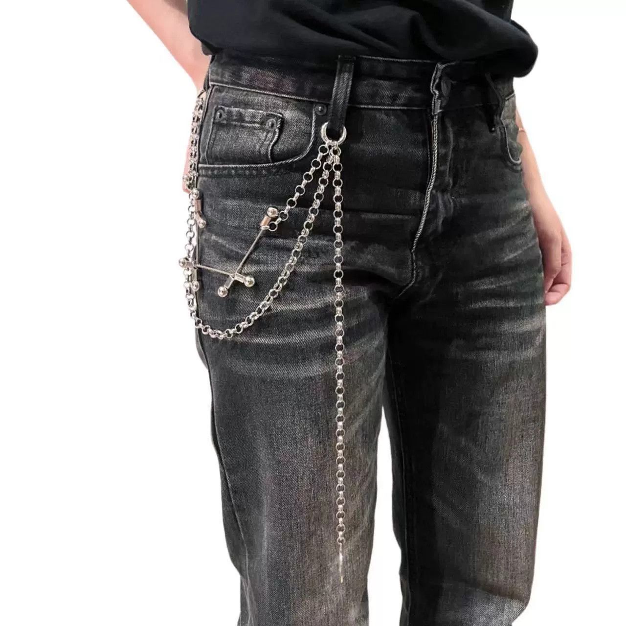 Vintage Retro hip-hop punk style jeans waist chain Size ONE SIZE - 4 Thumbnail