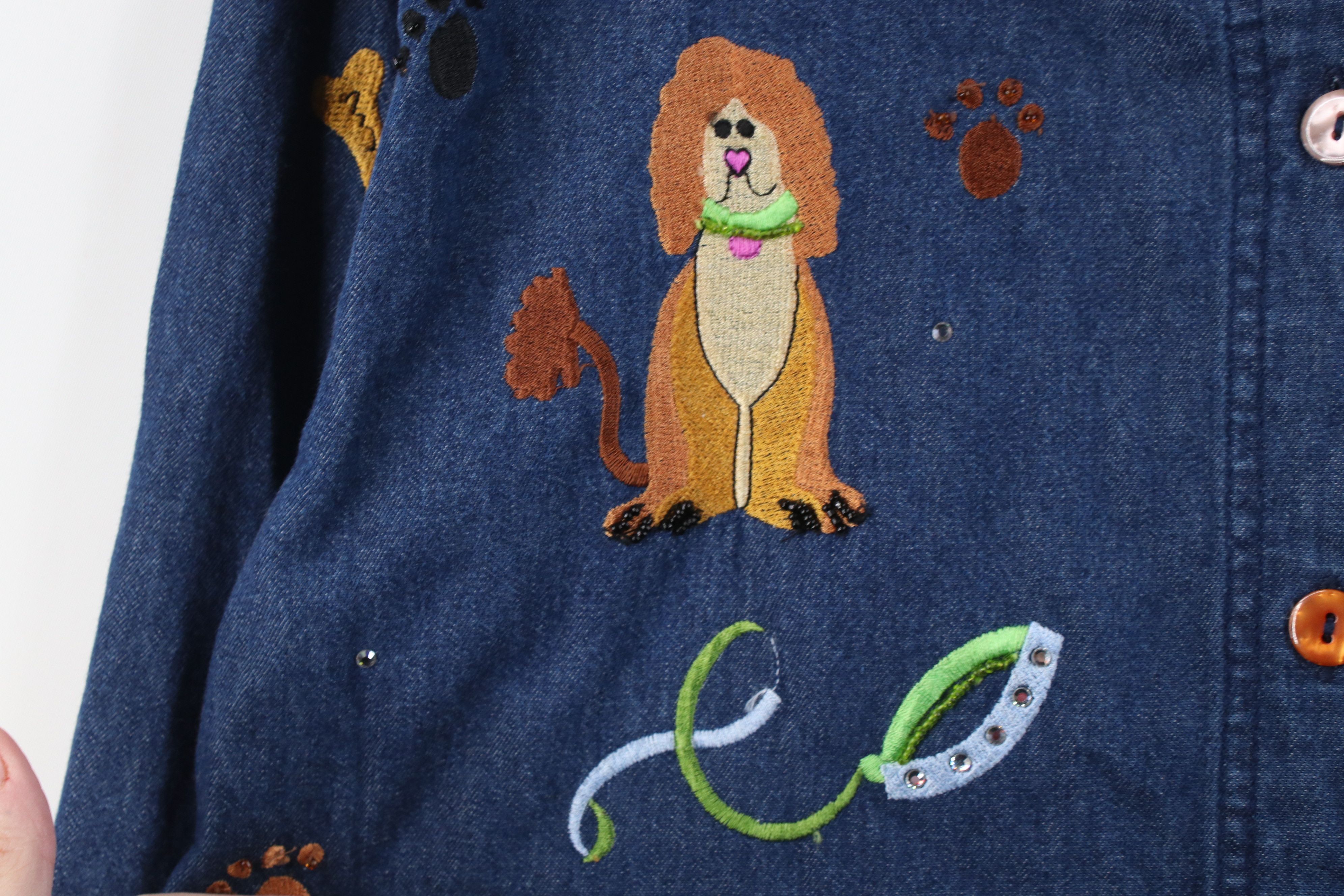 Vintage Vintage 90s Y2K Streetwear Dog Puppy Denim Button Shirt Size M / US 6-8 / IT 42-44 - 7 Thumbnail