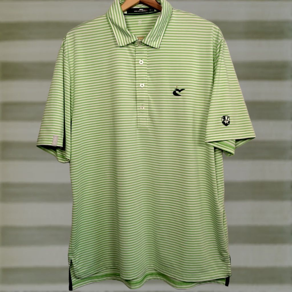 RLX Ralph Lauren Ralph Lauren RLX Polo Shirt Men L Green White Stripe Caves Valley Golf Club Embroidered Golf Polo Shirt Size US L / EU 52-54 / 3 - 1 Thumbnail