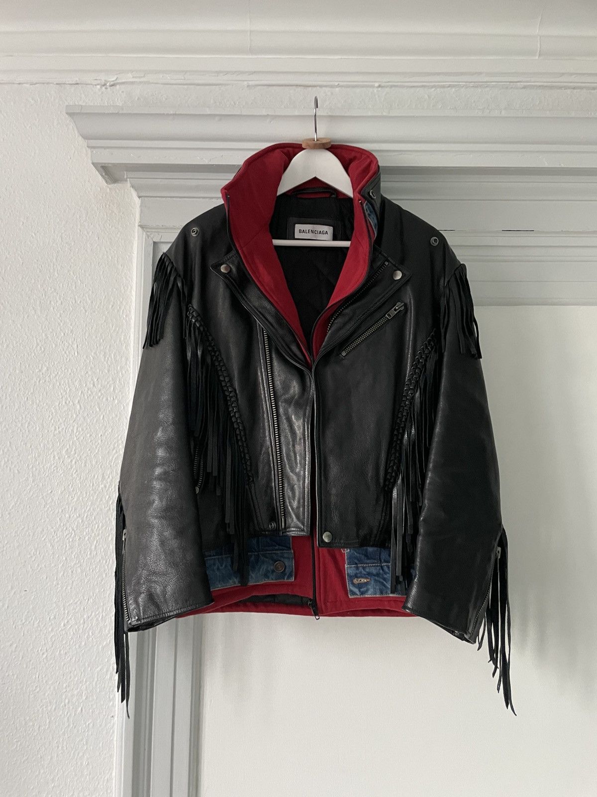 Balenciaga FW18 Layer Fringe Biker Jacket Size US M / EU 48-50 / 2 - 1 Thumbnail