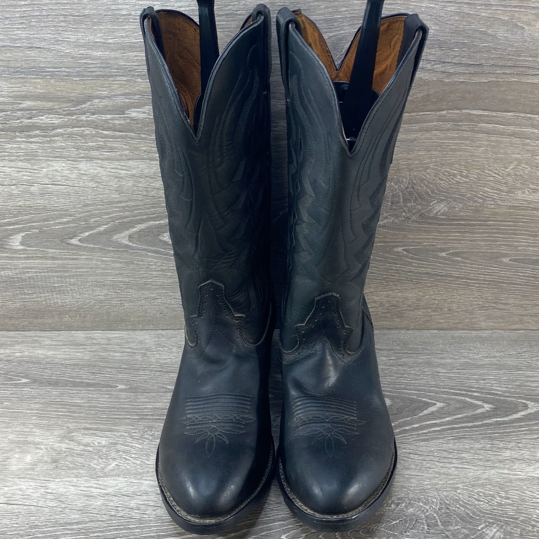 Vintage Road Wolf Mens Cowboy Western Boot Leather Black SZ 10.5 M EU 44 Round Toe Roper Boot Cap Category: Boots Size US 10 / EU 43 - 3 Thumbnail